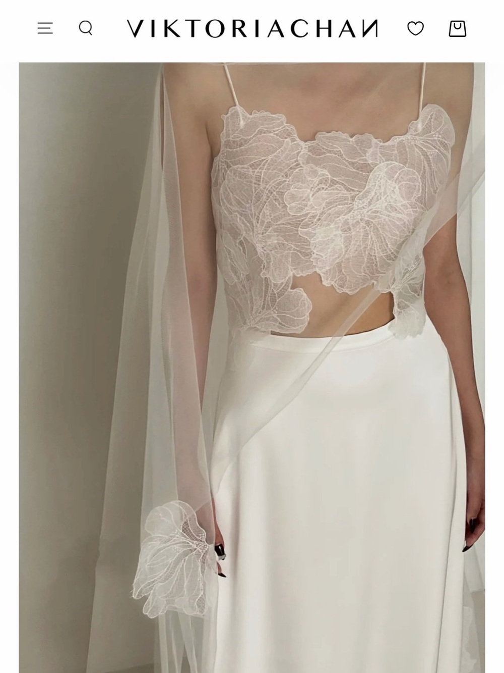 Viktoria Chan Thyra Lace Top & Scarf, Bridal